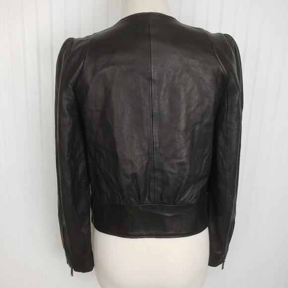 Joie Derica Black Lamb Leather Motorcycle Jacket Size Small* - Picture 7 of 12